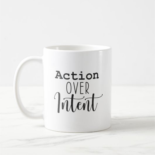 Action Over Intent – ジム、成功、ハッスル コーヒーマグカップ (左)
