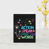 Action speak louder than words autism awareness カード (黄色い花)
