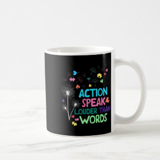 Action speak louder than words autism awareness コーヒーマグカップ