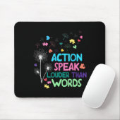 Action speak louder than words autism awareness マウスパッド (マウス)