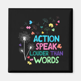 Action speak louder than words autism awareness マグネット
