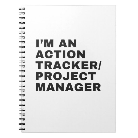 ACTION TRACKERまたはPROJECT MANAGERである ノートブック (正面)