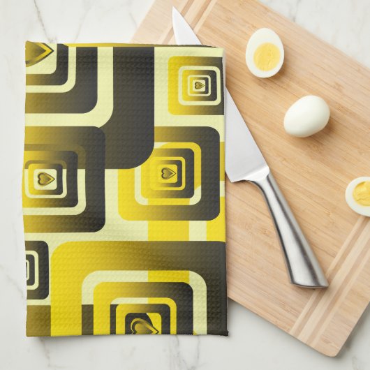 Activate My Heart Pattern キッチンタオル (四つ折り)