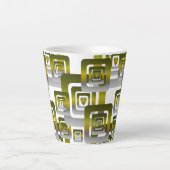 Activate My Heart Pattern Silver カフェラテマグ (正面)