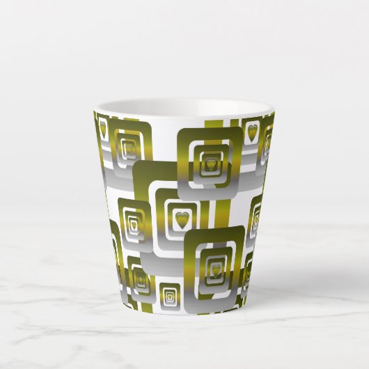 Activate My Heart Pattern Silver カフェラテマグ (正面)