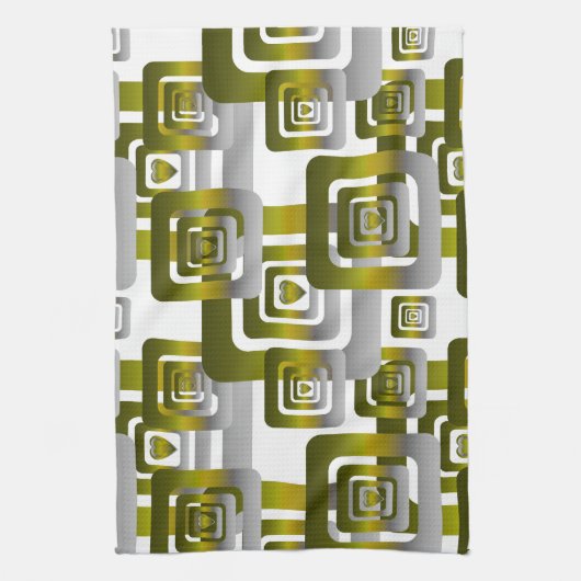 Activate My Heart Pattern Silver キッチンタオル (縦)