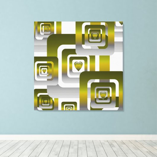 Activate My Heart Pattern Silver キャンバスプリント (インサイチュ (ウッドフロア))