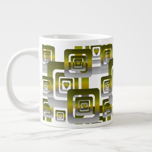 Activate My Heart Pattern Silver ジャンボコーヒーマグカップ (左)
