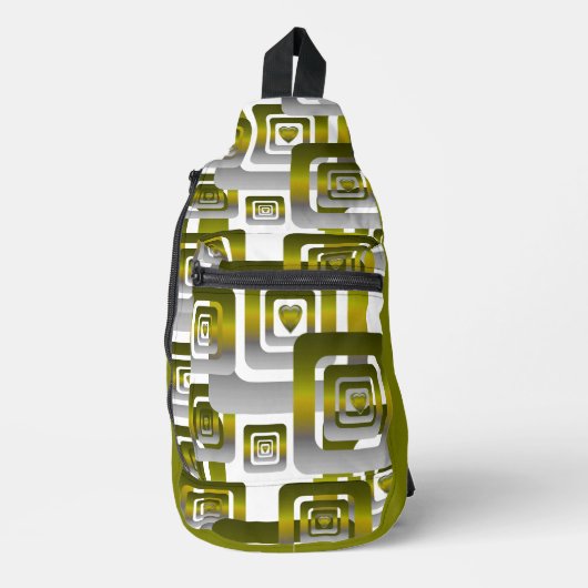 Activate My Heart Pattern Silver スリングバッグ (正面)