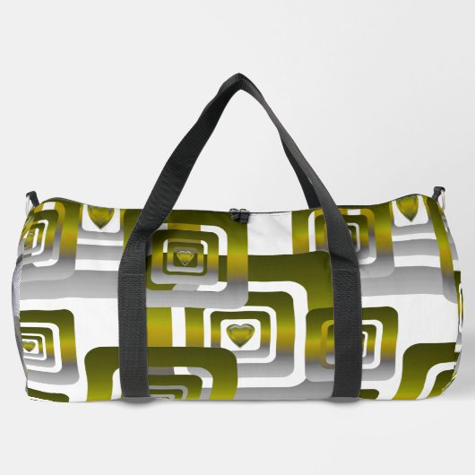 Activate My Heart Pattern Silver ダッフルバッグ (裏面)