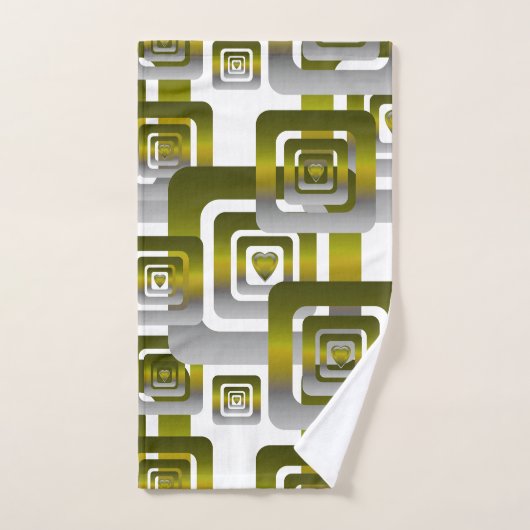 Activate My Heart Pattern Silver バスタオルセット (ハンドタオル)