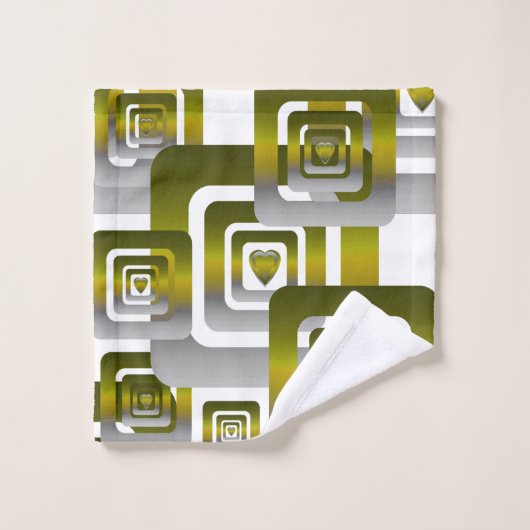 Activate My Heart Pattern Silver バスタオルセット (ウォッシュタオル)