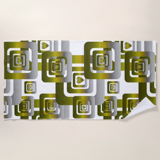 Activate My Heart Pattern Silver ビーチタオル (正面)