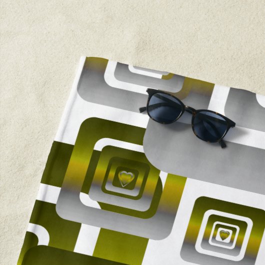 Activate My Heart Pattern Silver ビーチタオル (インサイチュ)