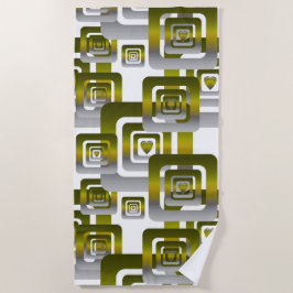 Activate My Heart Pattern Silver ビーチタオル