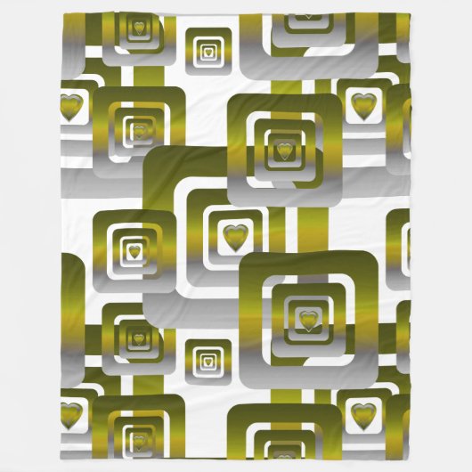 Activate My Heart Pattern Silver フリースブランケット (正面)