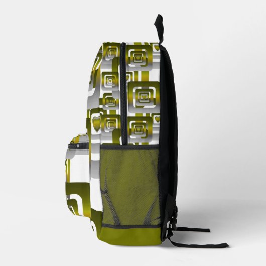 Activate My Heart Pattern Silver プリントバックパック (右)