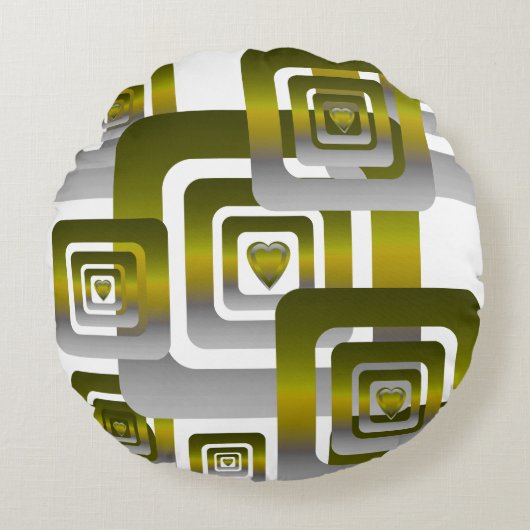 Activate My Heart Pattern Silver ラウンドクッション (正面)