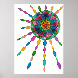 Activating Joy Healing Mandala Poster ポスター
