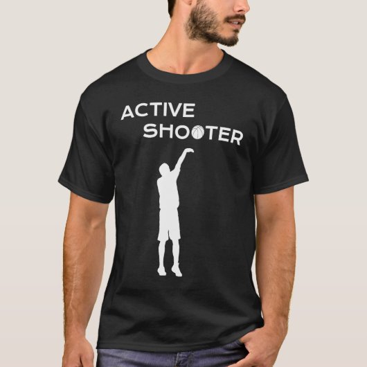 Active Shooter Basketball Player Basketball Active Tシャツ (正面)