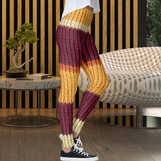 Active Women Knit Blanket Texture Graphic Pattern レギンス