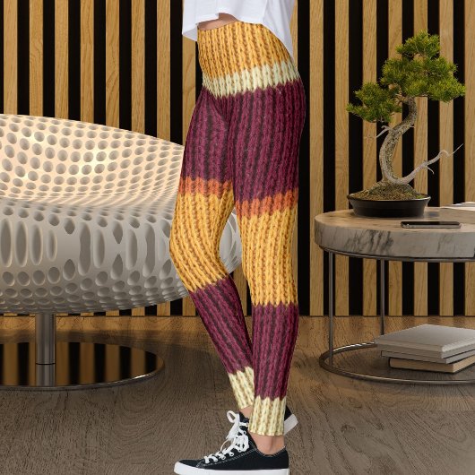 Active Women Knit Blanket Texture Graphic Pattern レギンス