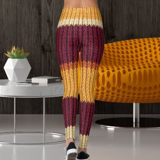 Active Women Knit Blanket Texture Graphic Pattern レギンス