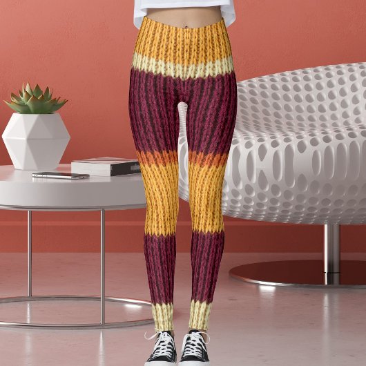 Active Women Knit Blanket Texture Graphic Pattern レギンス