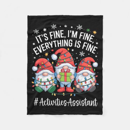 Activities Istant Gnome Everything Is Fine Christm フリースブランケット (正面)