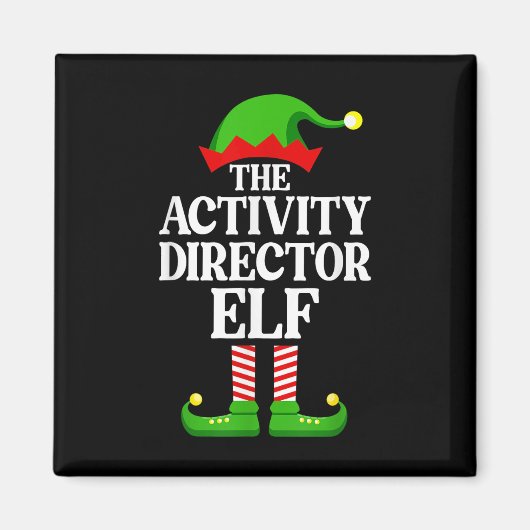 Activity Director Elf Family Matching Group Funny マグネット (正面)