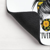 Activity Director Messy Hair Woman Bun Sunflower H マウスパッド (コーナー)