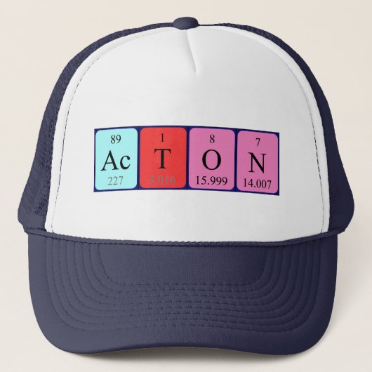 Acton定期テーブル名hat キャップ (正面)