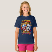 Actor - 演じる少女のダークTシャツ Tシャツ (正面フル)