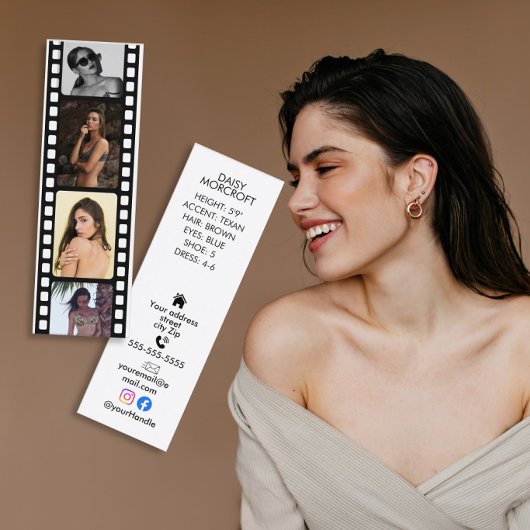 Actor Headshot Comp Card Casting Photo Card スキニー名刺