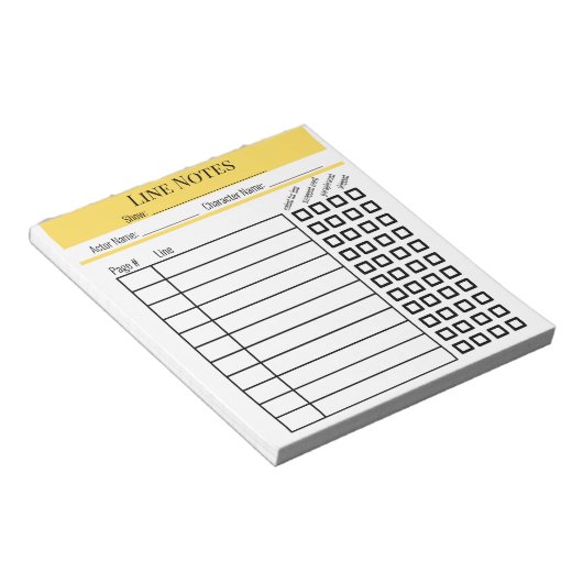 Actor Line Notes chart notepad ノートパッド (アングル)