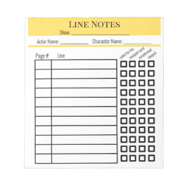 Actor Line Notes chart notepad ノートパッド