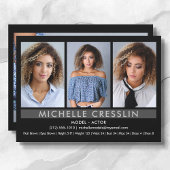 Actor Model 5.5x7.5 Zed Comp Card 3フォトバック 招待状