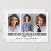 Actor Model 5x7 Zed Comp Card 3フォトバック 招待状 (裏面)