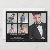 Actor Model 6 Photo Zed Cardテンプレートブラック 招待状 (裏面)