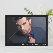 Actor Model 6 Photo Zed Cardテンプレートブラック 招待状 (スタンド正面)