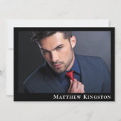 Actor Model 6 Photo Zed Cardテンプレートブラック 招待状 (正面)