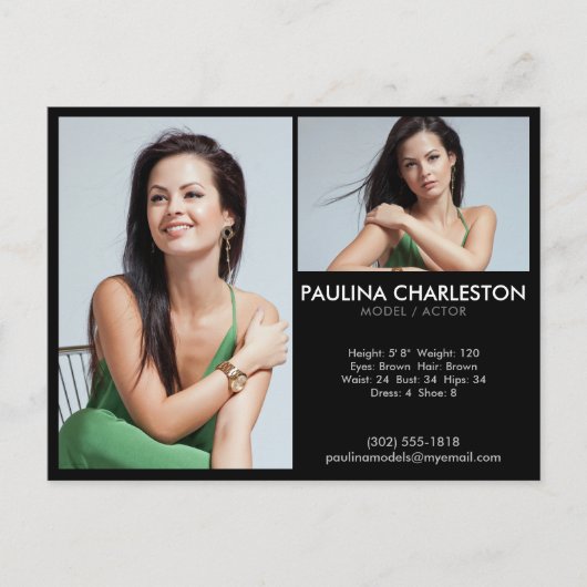 Actor Model Comp/Zed Card 2 Photo Promotion ポストカード (正面)