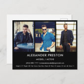 Actor Model Comp/Zed Card 3 Photo Blackポストカード ポストカード (正面/裏面)