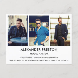 Actor Model Comp/Zed Card 3 Photo Whiteはがき ポストカード