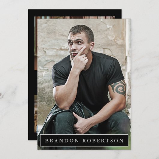 Actor Model Comp Zed Card 5x7 |両面5枚フォト 招待状 (正面/裏面)