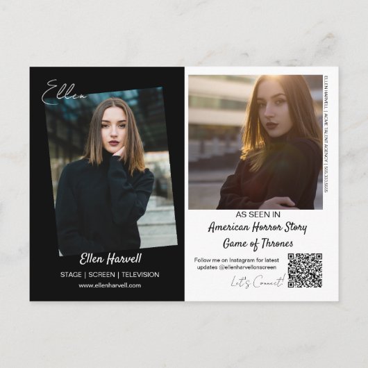 Actor Model Composite 3 Photo Promo Card Postcard ポストカード (裏面)