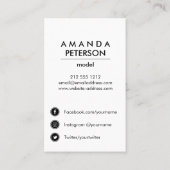 Actor Model Dancerモダンのフォトソーシャルメディアアイコン 名刺 (裏面)