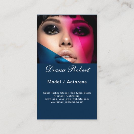 Actor model dancer photo trendy contemporary bold 名刺 (裏面)