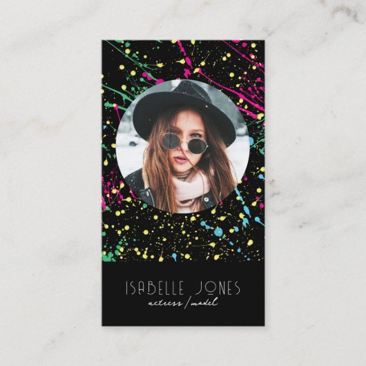 Actor Model Singer DJ写真QRコードソーシャルメディア 名刺 (正面)