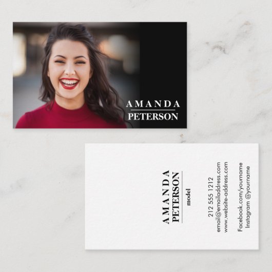 Actor Models モダン Dancer Photo horizontal 名刺 (正面/裏面)